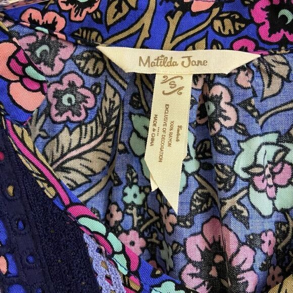 Matilda Jane Thoughts & Dreams Tunic Dress Purple Pink Floral Small - Picture 4 of 6